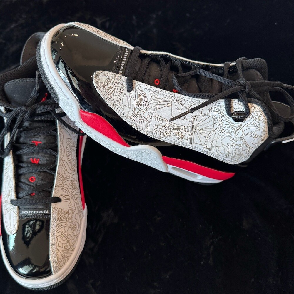 Jordan Dub Zero GS Boys Basketball Shoes White Black Red Size 6.5Y